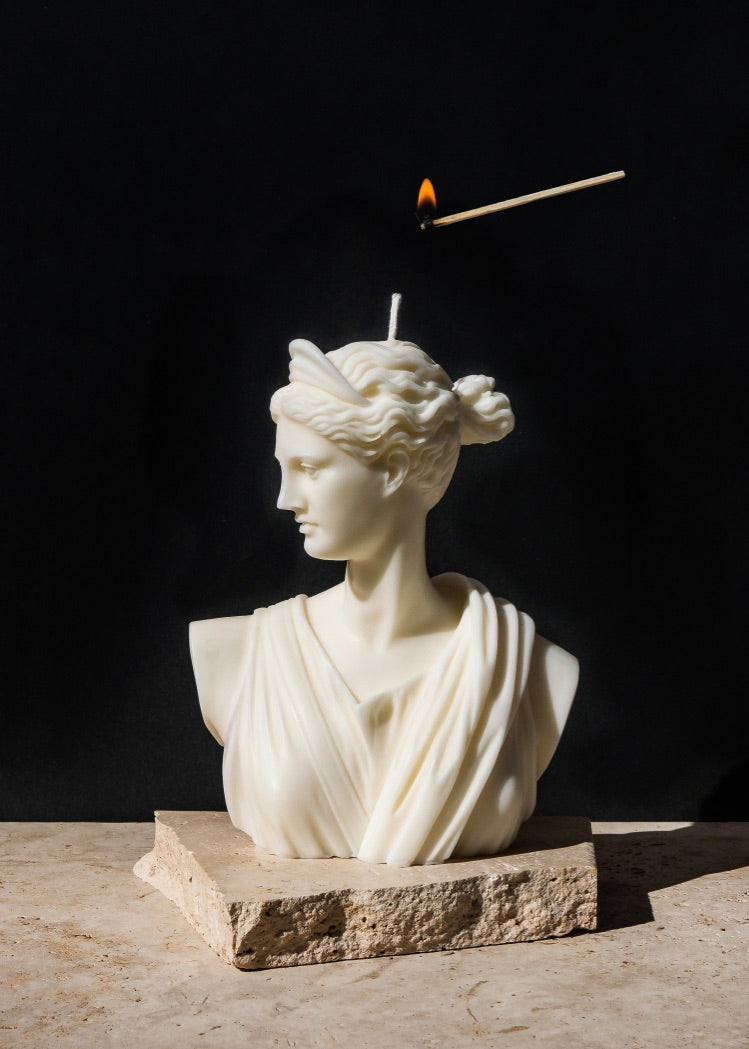 Ancient Candle Co Artemis Bust Sculpture Candle Natural