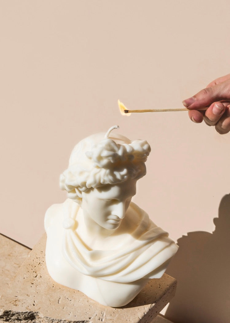 Ancient Candle Co Apollo Bust Sculpture Candle