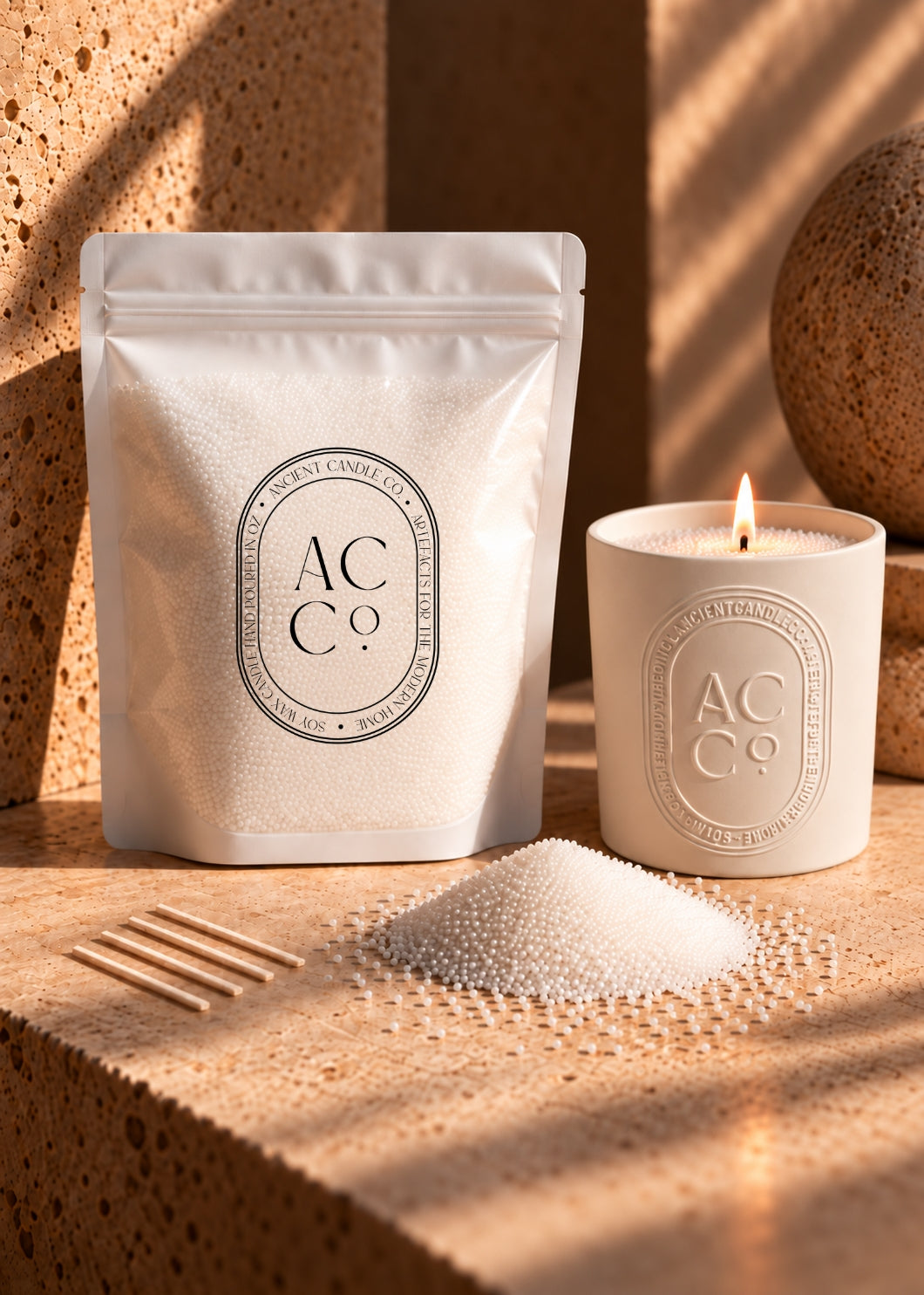 Granulated sand wax candle refill 500g