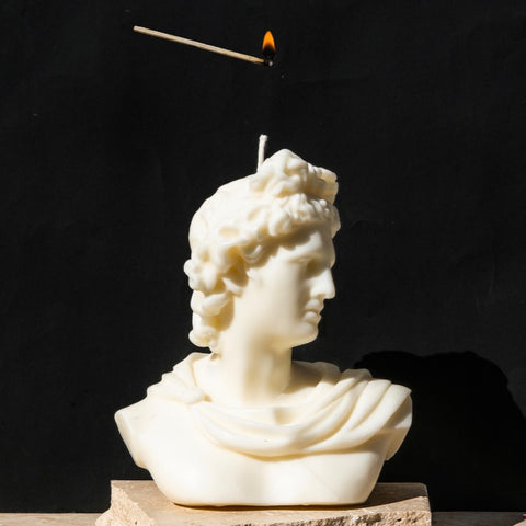 Apollo Bust Sculpture Candle